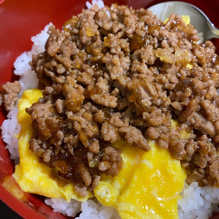 簡単！ふわとろ卵のひき肉あんかけ丼